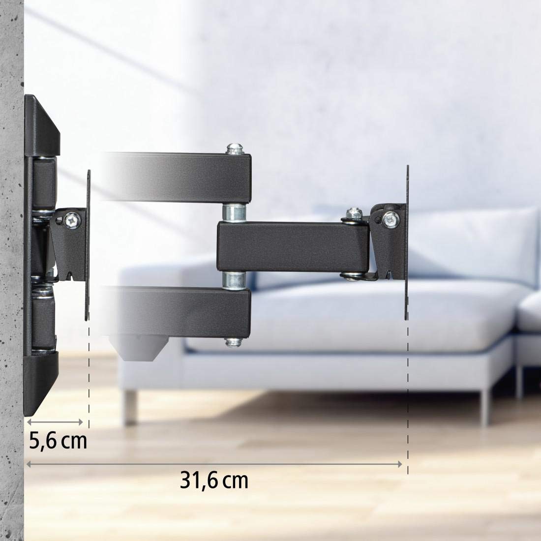 Uchwyt ścienny do telewizora Full Motion, 1 gwiazda, 100 x 100, 66 cm (26"), 2 ramiona, czarny