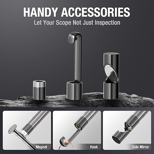 Miniatura 7 de Teslong Mechanic - Cámara de inspección de boroscopio de 0.217 in con luz, cámara de inspección de boroscopio mecánico con monitor, cámara flexible