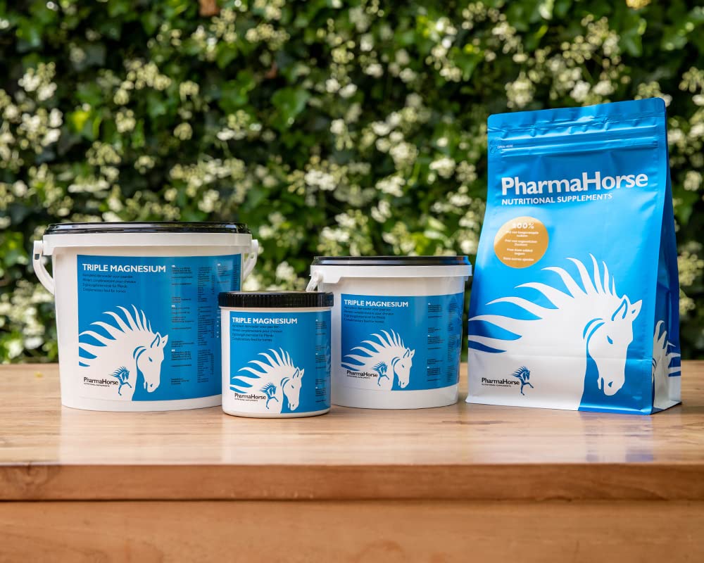 PharmaHorse Triple Magnesium | Citrate de magnésium, Malate de magnésium, Lactate de magnésium | Souplesse Des Muscles | pour Cheval | Exempt d'éléments dopants | 1000 grammes
