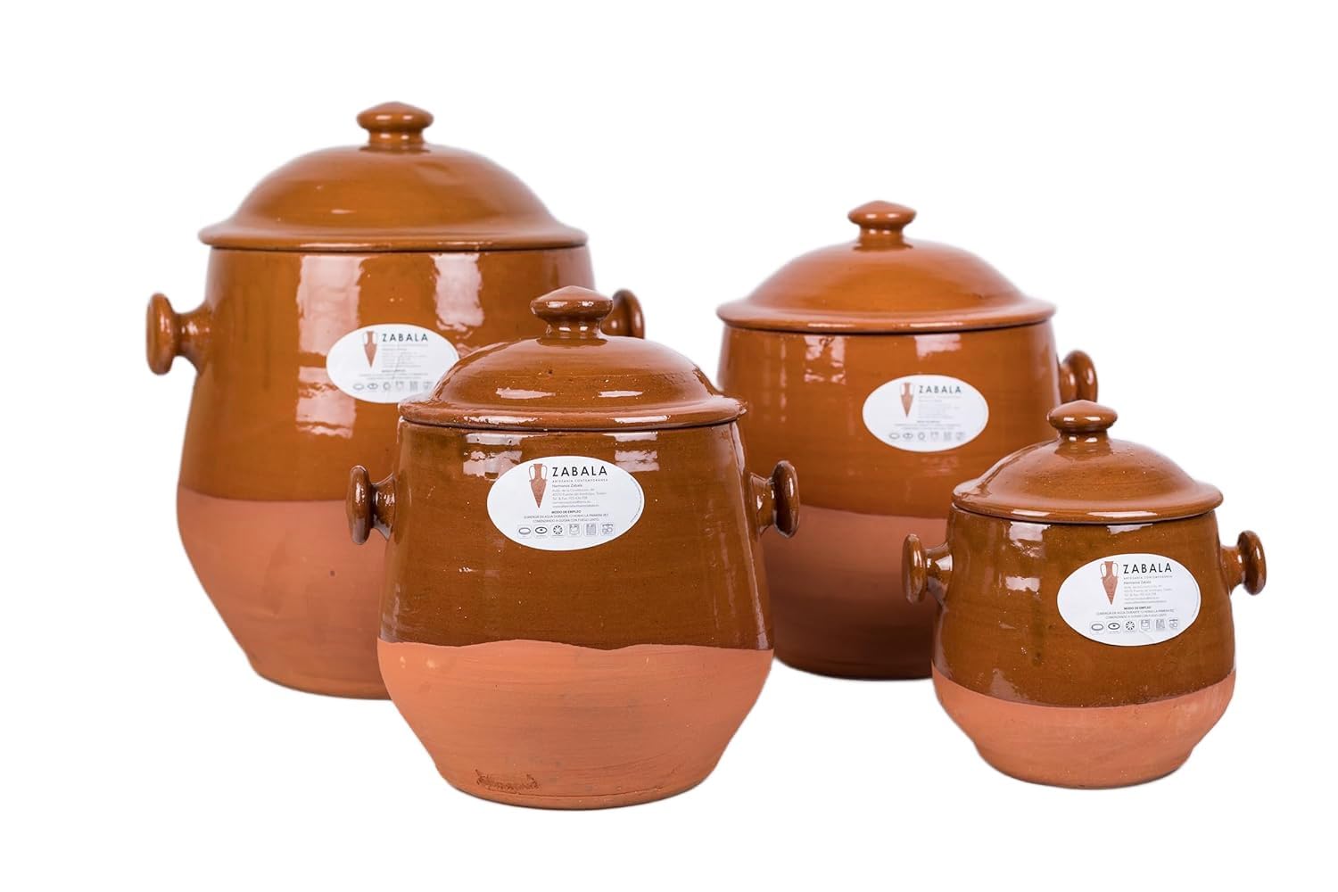 Puchero de Barro Refractario para Cocinar – 5 Litros | Olla Artesanal 25 x 25 cm Hecha a Mano en España | Apto para Horno, Gas o Vitro con Difusor – Felipe Zabala