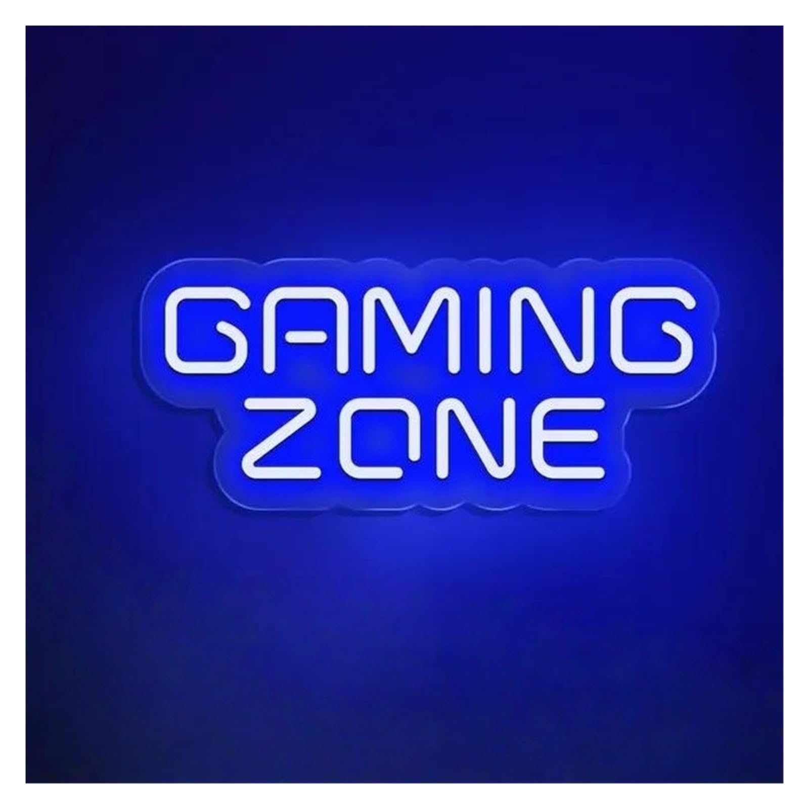 Luces de neón Letrero De Neón Gaming Zone Luz LED Para Sala De Juegos Fiesta Pub Adolescentes Niños Dormitorio Decoración De Pared Lámpara Regulable 45cm(Azul)
