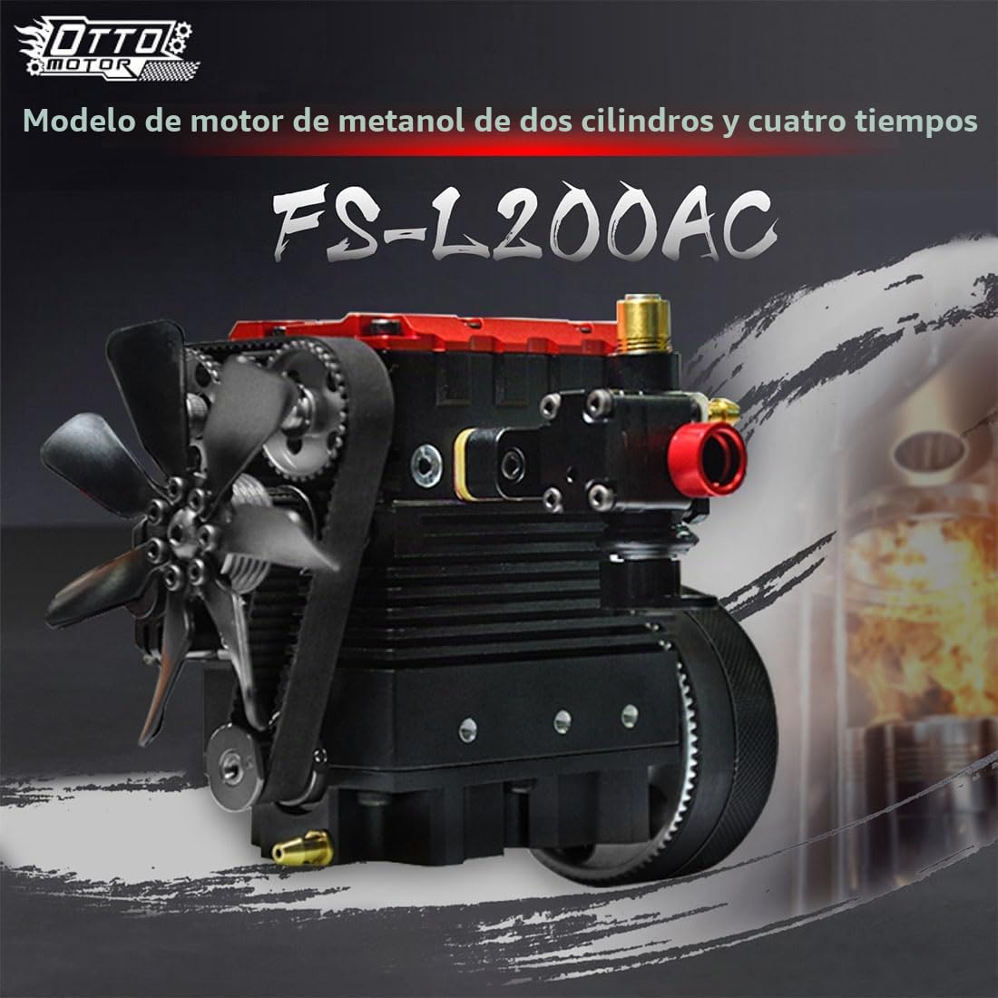 ST-NF2 Mini Motor - Kit de construcción de motor de combustión interna, 7 CC filas de 2 cilindros, motor de cuatro tiempos, motor de nitro refrigerado por aire, modelo de motor de nitro,