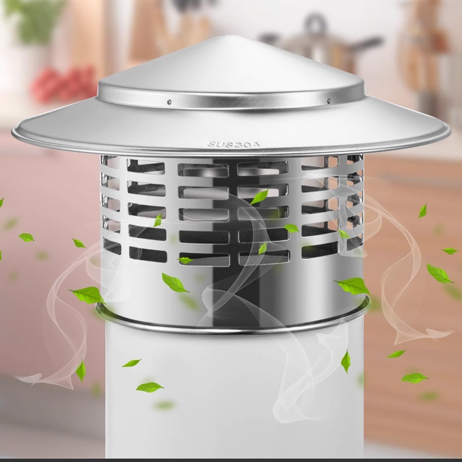 Chapeau de cheminée conique pour conduit de ventilation en inox et extracteur de toit 10 pouces