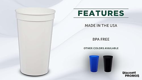 Miniatura 99 de DISCOUNT PROMOS Vasos de plástico personalizados para estadios, 22 onzas, juego de 10, paquete personalizado a granel, perfecto para cumpleaños