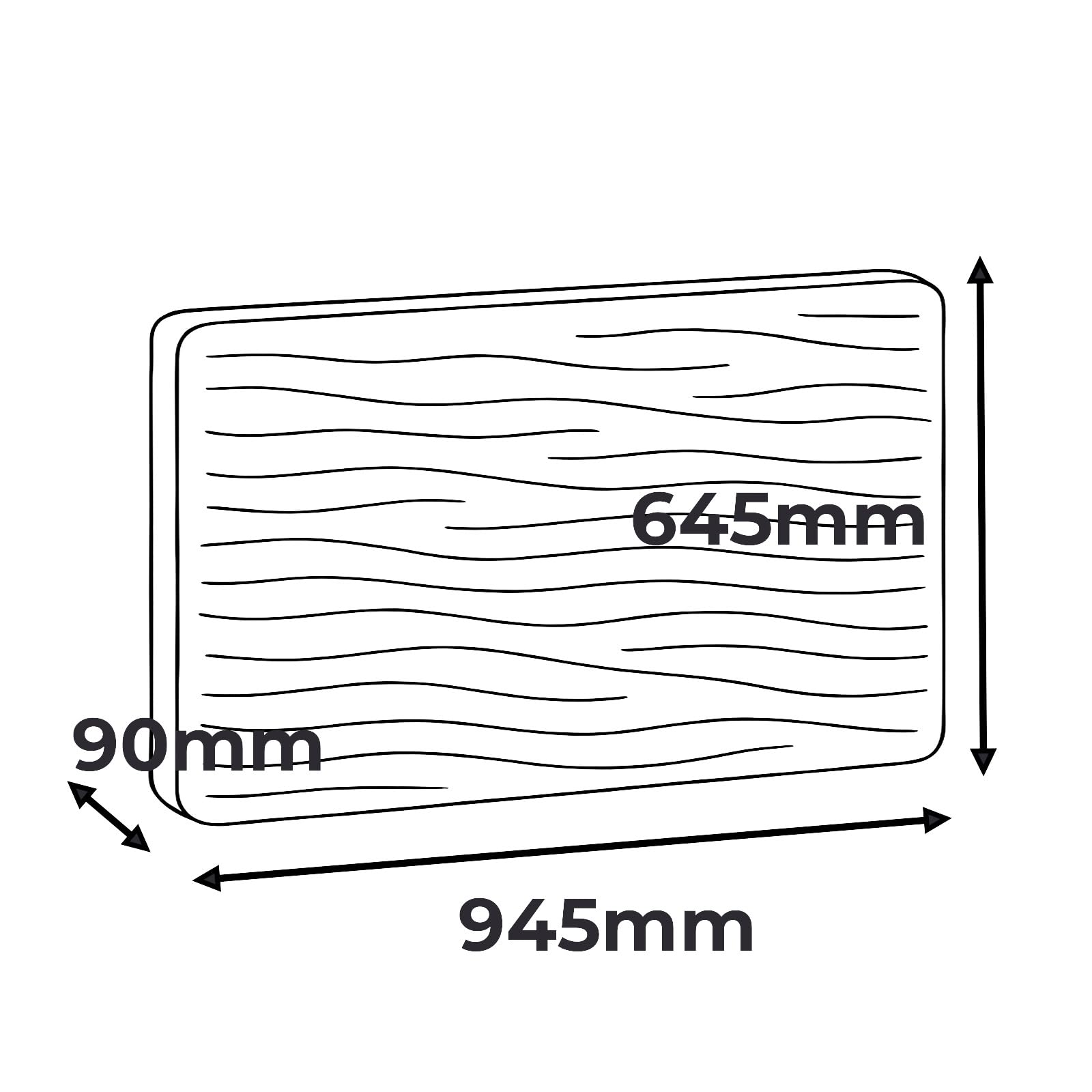 Alpinaluz Plafón LED Rectangular 90W 94×64 cm – Diseño Ondulado Moderno “WAVE”, Luz Regulable por Mando 2.4G, CCT 3000K/4000K/6000K – Iluminación Interior para Salón, Dormitorio y Comedor