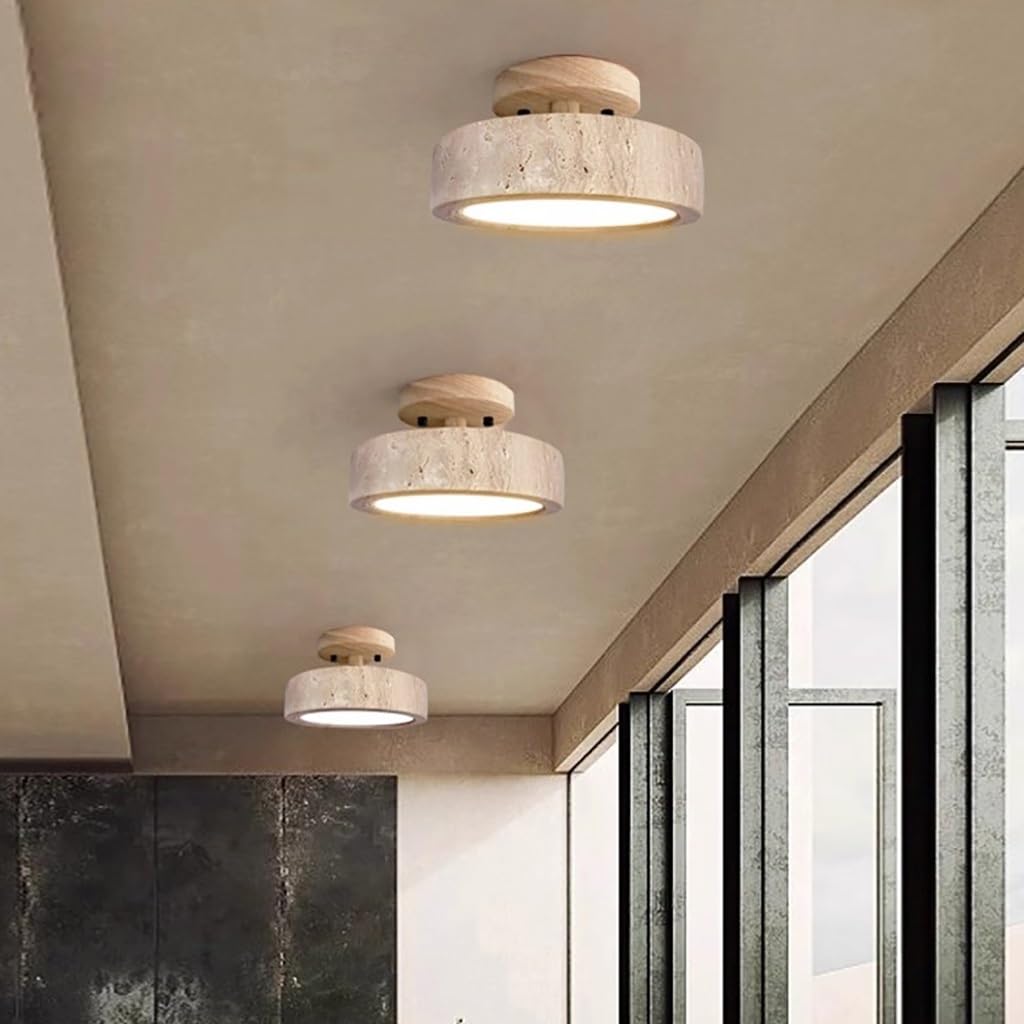 Deckenleuchte Wabi Sabi Stil Pendelleuchte Retro Esstisch Deckenlampe Natürliche Stein Deckenleuchten Bauernhaus Deckenleuchten Verwendet Für Küche, Wohnzimmer Flur Schlafzimmer(B)