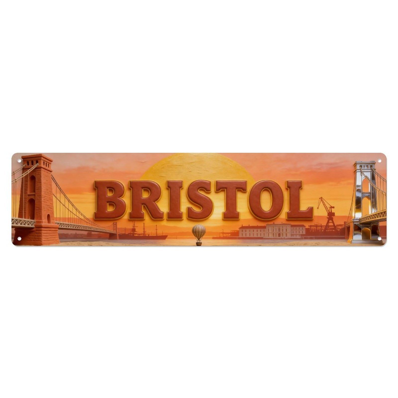 Metal Tin Sign Bristol England Vintage