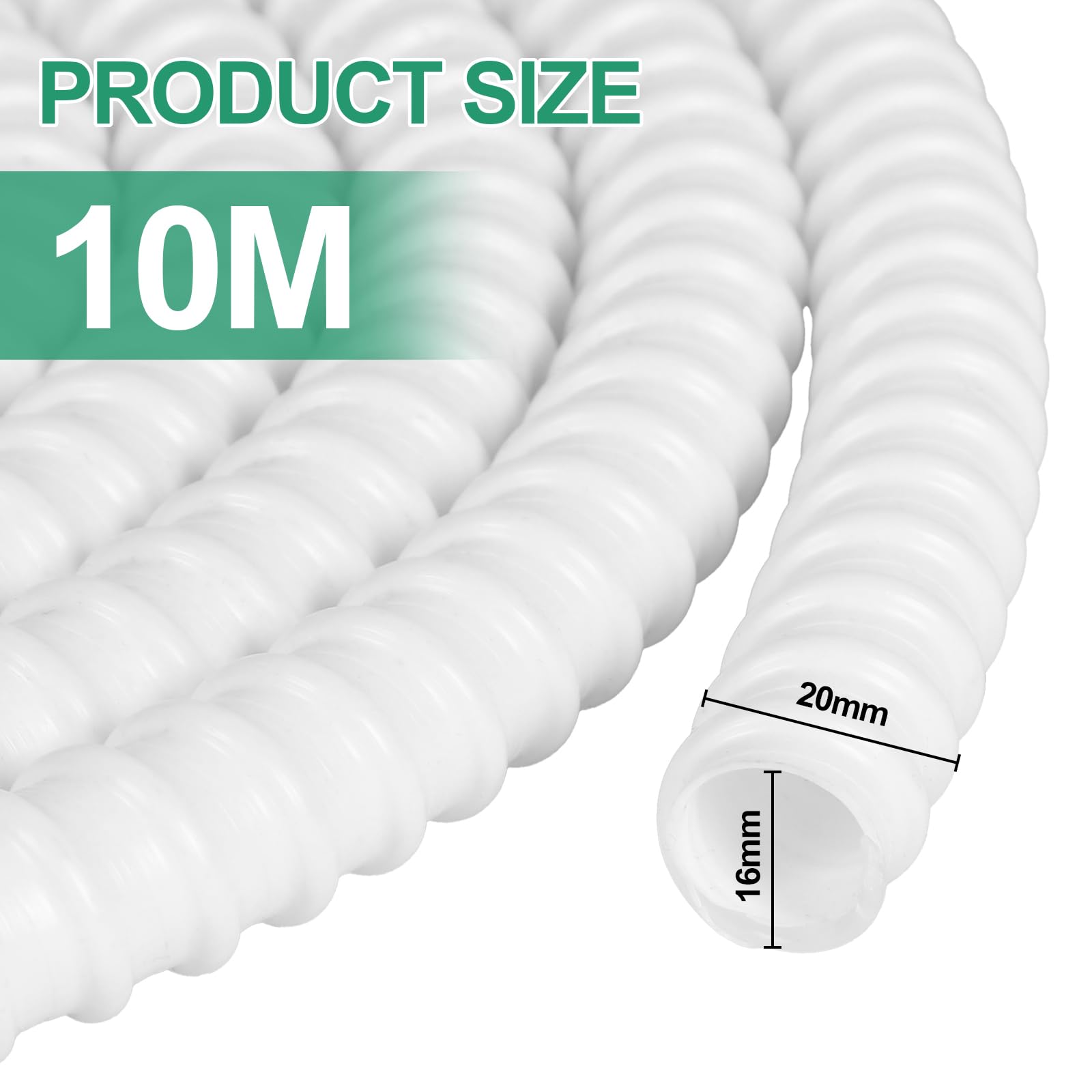 CPROSP Tuyau Condensat Clim Ø16mm (10m) en PVC, Tuyau de Condensat Climatiseur Clim, Résistant aux UV, pour Climatiseurs, Ajustable, Flexible - 3