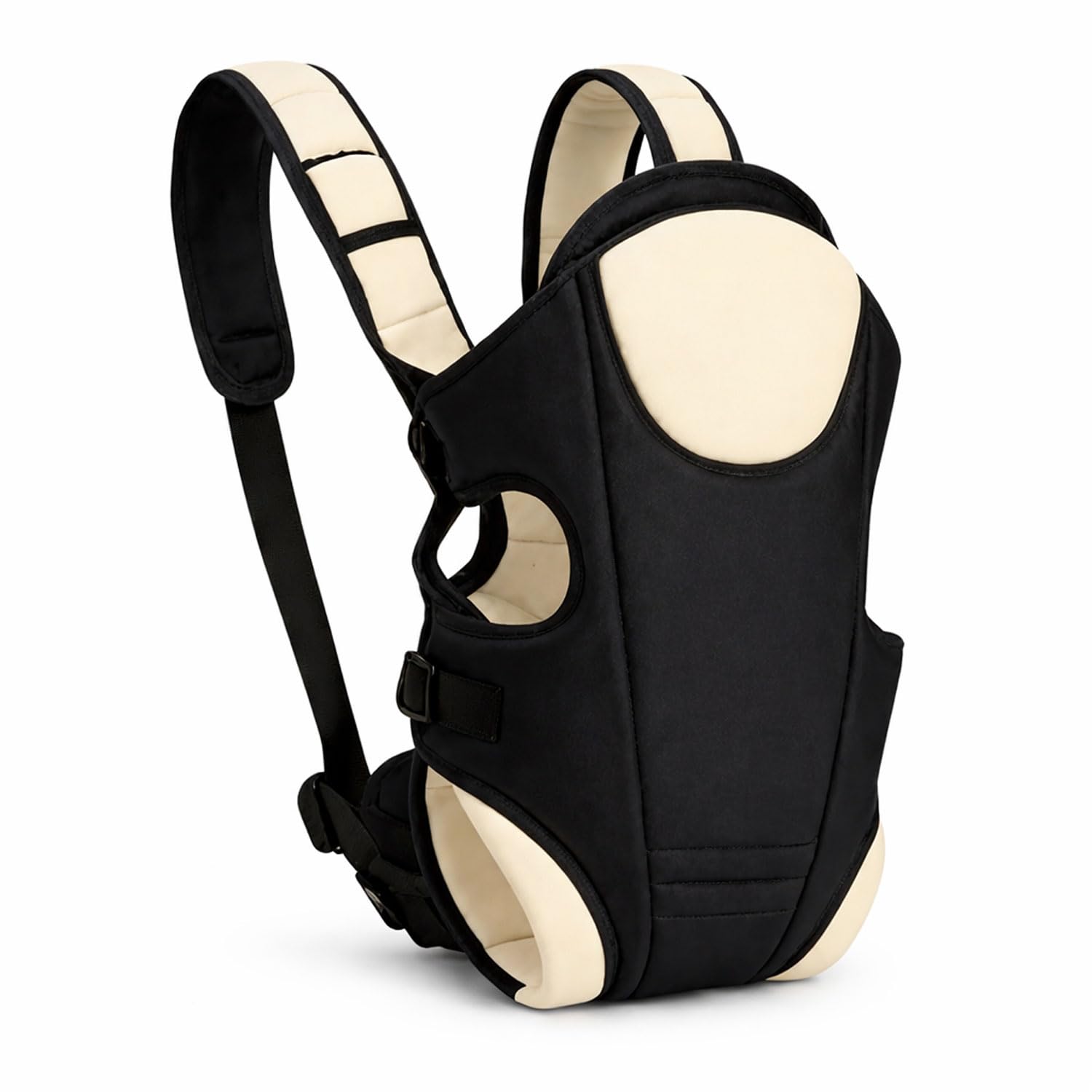 a to z hub 3-in-1 adjustable ergonomic carrier cum kangaroo bag/carry sling wrap/back-front chest carrier for baby infant/hand free with lumbar support (black and cream)