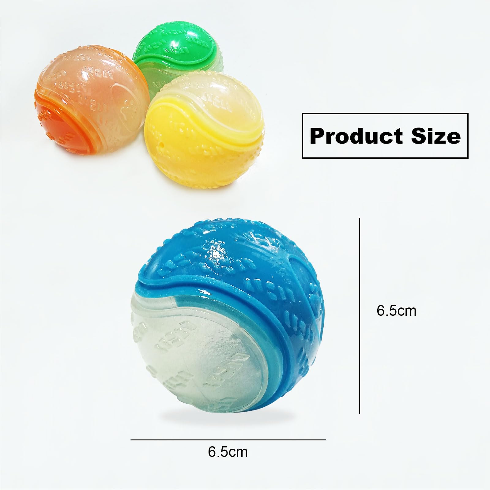 Sricam Indestructible Dog Toys: 4 Pack Glow-in-Dark Squeaky Dog Balls for Aggressive Chewers & Puppy Teething - Image 4