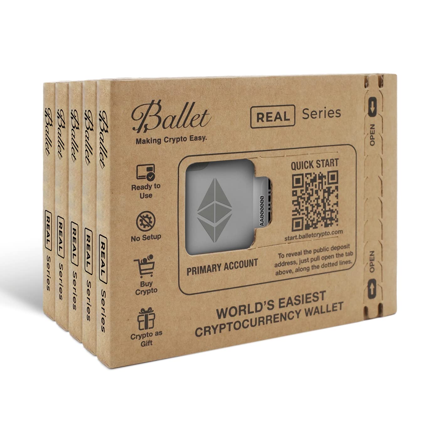Amazon.com: Ballet Paquete de 5 Real Ethereum (ETH) - La tarjeta de  almacenamiento en frío criptográfica más fácil - Cartera de hardware de  criptomonedas con soporte multidivisa y NFT : Electrónica
