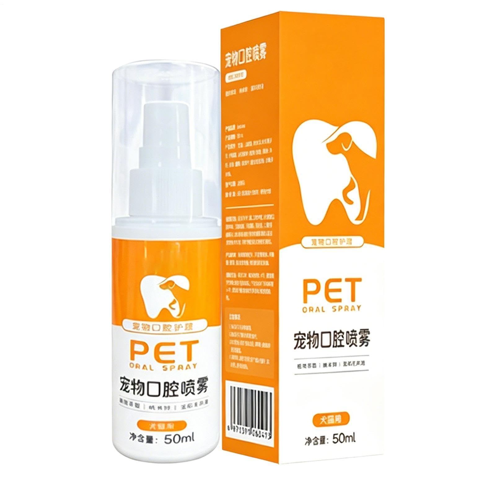 Spray odświeżający oddech dla | 50ml Spray do czyszczenia jamy ustnej zwierząt domowych - Środek do czyszczenia zębów | Codzienne Wsparcie Higieny w Jamie Ustnej i Zdrowia Dziąseł dla