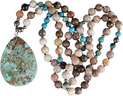 YGLINE 8MM Healing 108 Rosary Prayer Mala Beads Chakra Bracelet Necklace