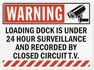 Hour Surveillance Sign Loading Dock Is Under Hour Surveillance,Caution Warning Road sign,Outdoor Sign Durable Panel Warning for Private Property