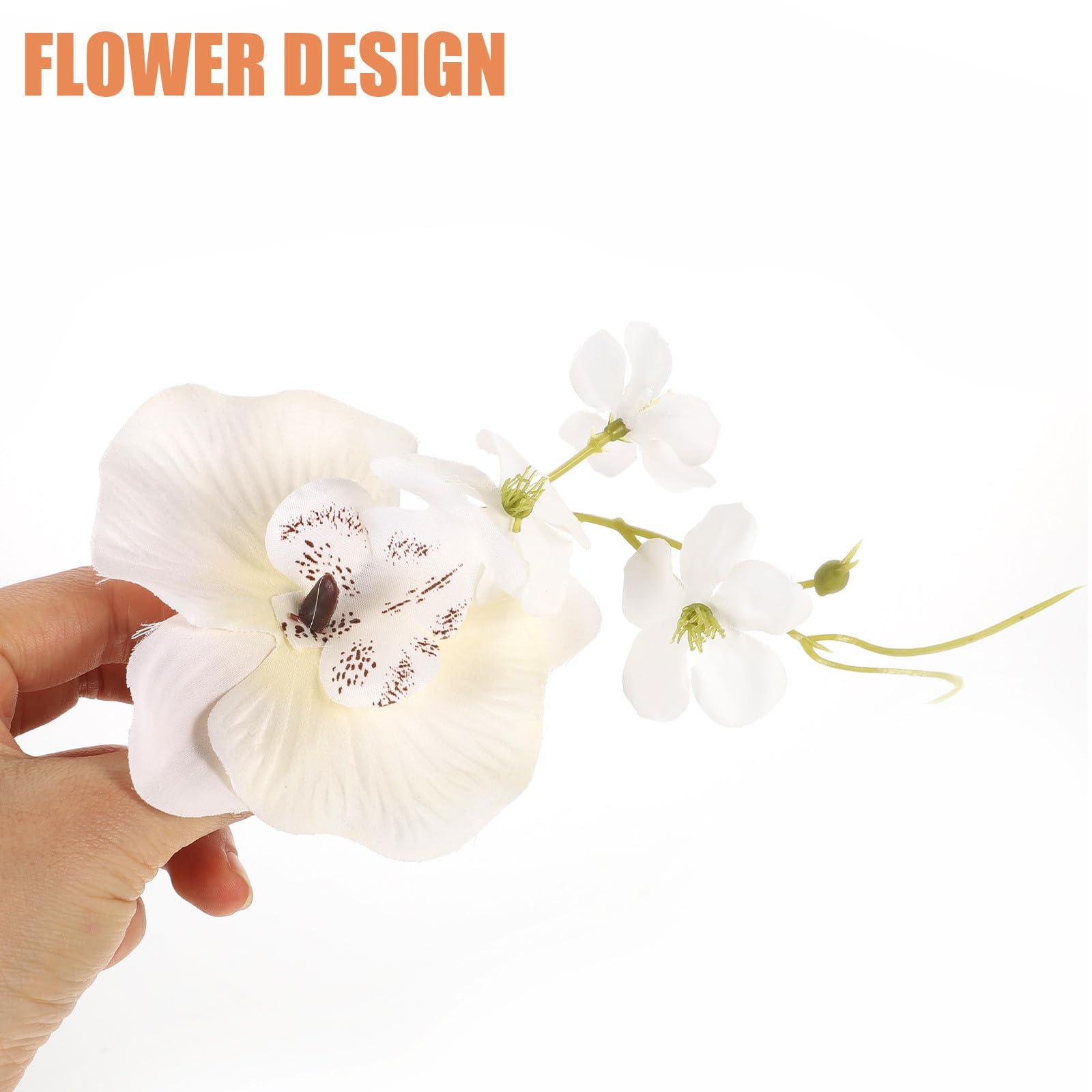 Rond de Serviette Fleur en Soie 4 Pièces Blanc Décoratif