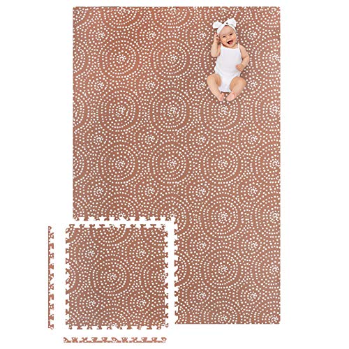 Image of Soft Step Play Mats Soft Step Play Mat - Extra Large 4ft x 6ft Non-Toxic Creative Baby Play Mat - Interlocking Foam Tiles for Toddlers and Kids (Circular Dots)