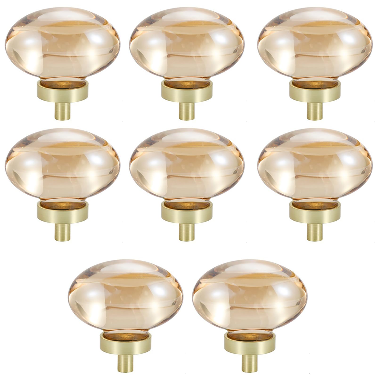 TopHomer 8pcs 45mm Clear Artificial Crystal Cabinet Knobs, Round Glam Handles with Zinc Alloy Base and Polished Finish