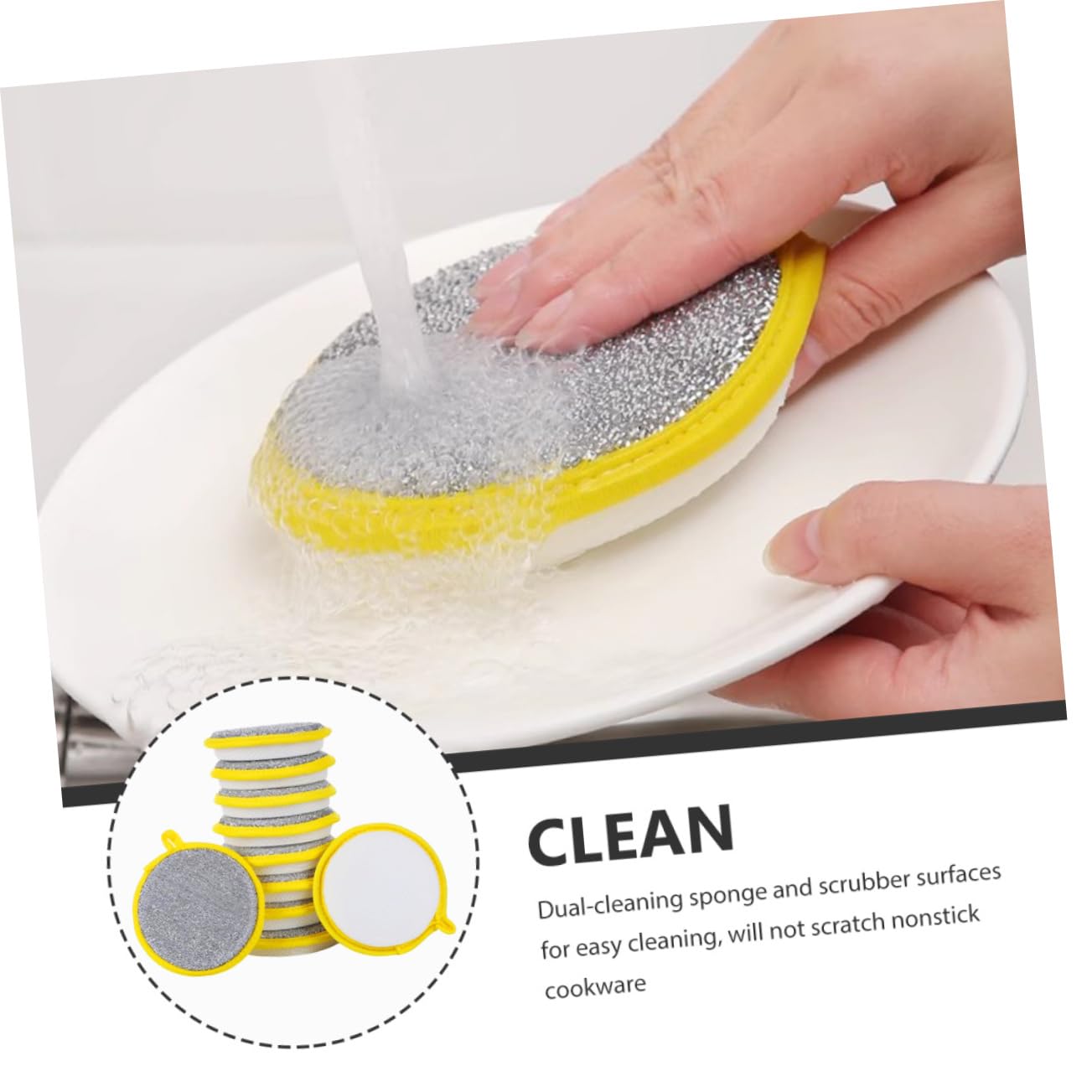 Amosfun 60pezzi Spugne Per Lavare Piatti Spugne Doppio Lato Per Pulizia Efficiente e Rapida Anti-grease e Resistenti Per Cucina e Casa