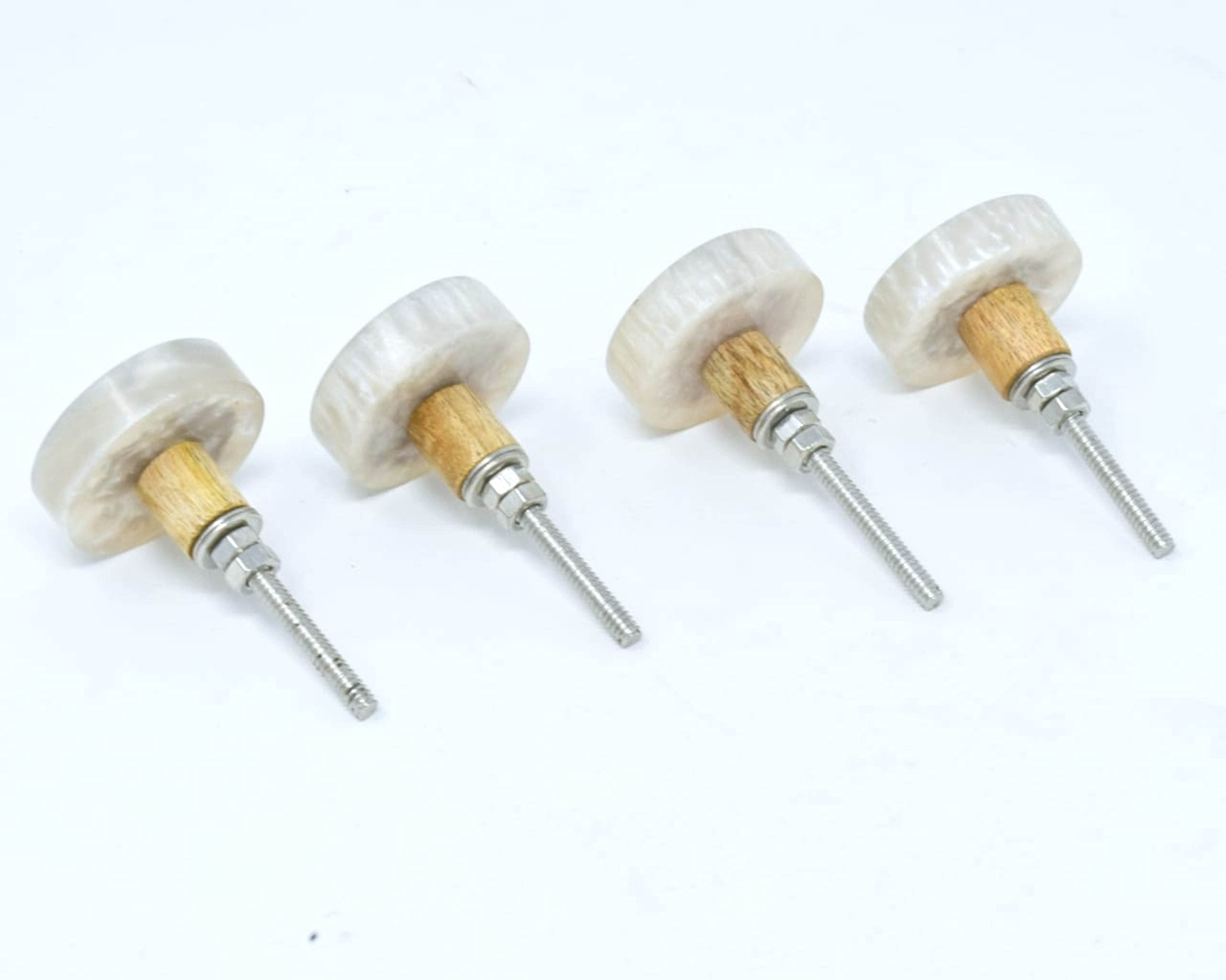ARTISNO White Set of 6 Resin Wood Knobs: Unique Round Resin Drawer Door Knobs & Cabinet Pulls - Image 4