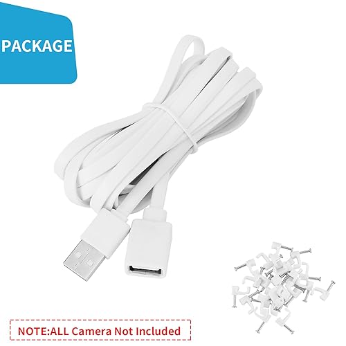 Miniatura 9 de Paquete de 2 cables de extensión USB compatibles con WYZE Cam V3V4V2, Wyze Cam OG, WYZE Cam Pan V3V3 ProV2, 20 pies19.7 ft IPX7 Cable de carga