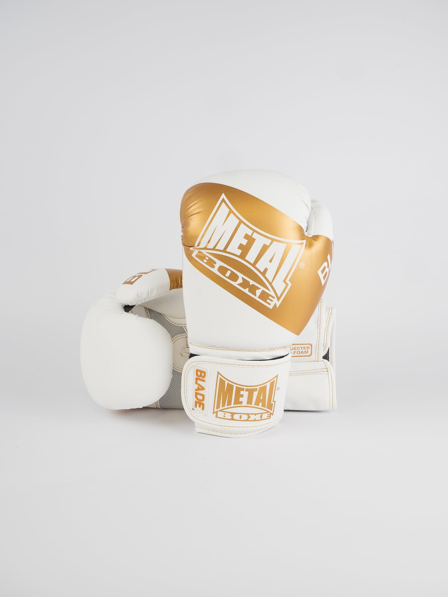 METAL BOXE - Gants de Boxe Blade Gold, Blanc, 10 Oz