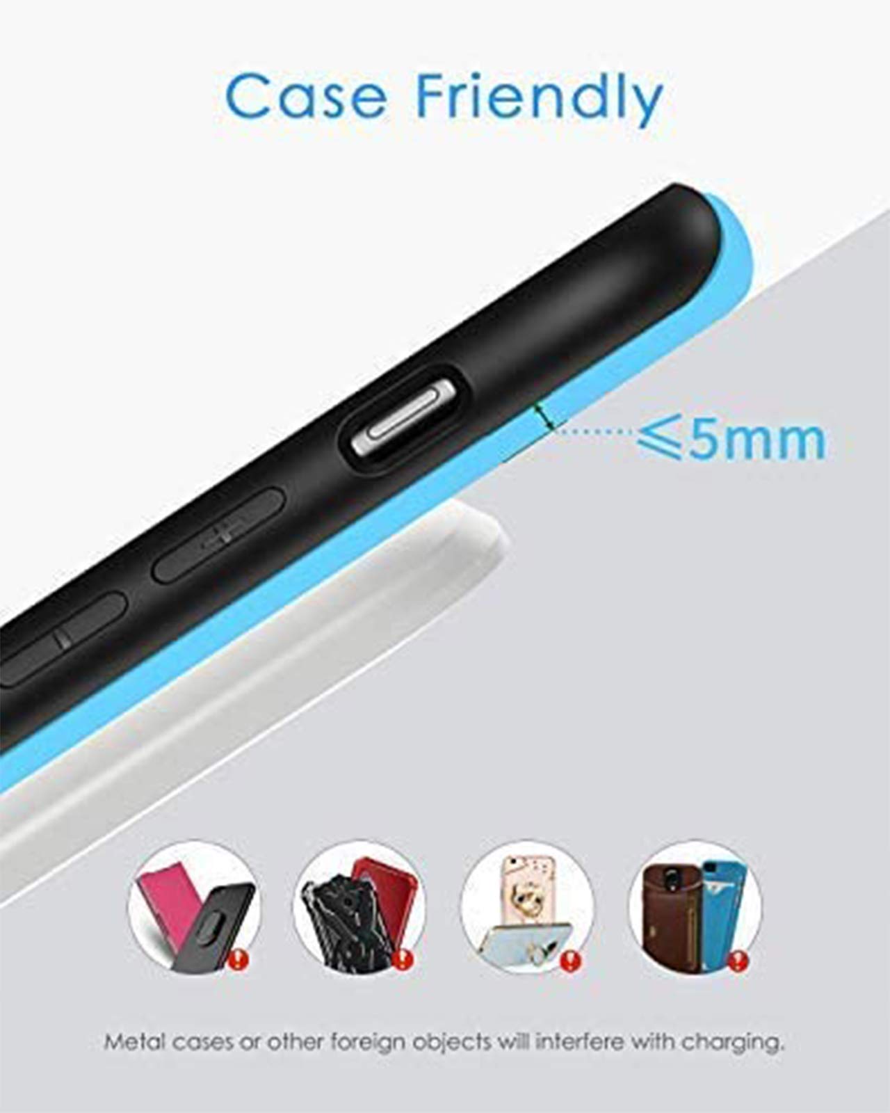 NANAMI Cargador inalámbrico rápido Qi con adaptador de carga rápida 3.0 para iPhone 12 pro 12 11 XS Max XR X 8 Plus 10 W para Samsung Galaxy S21 S20 S10 S9