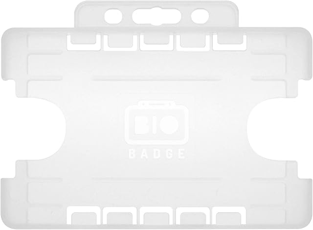 ID Card It Double Sided Id Card Pass Badge Holder for Lanyard Neck Straps, Retractable Keyring Badge reels and Badge Strap Clips - Clear