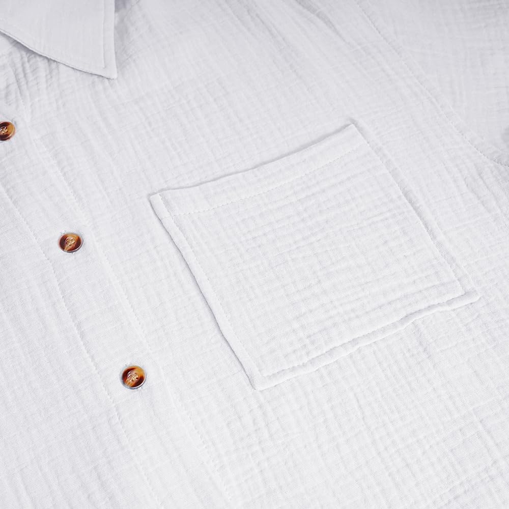 ZC&GF Women's V Neck Short Sleeve Button Down Shirts Casual Chiffon Blouses Tops - Image 5