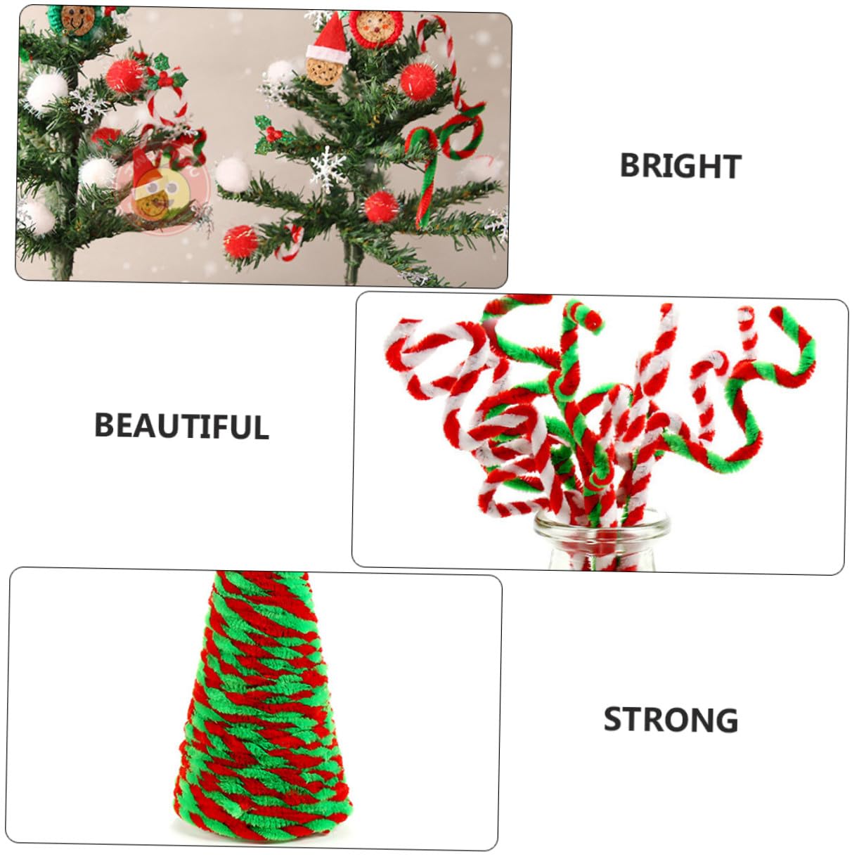 DOITOOL 400 Piezas Unidades Palitos Retorcidos Navideños DIY para Manualidades Infantiles Accesorios Creativos para Hacer Figuras y Decoraciones Festivas Materiales Educativos