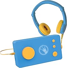Lunii - Pack de Voyage Ma Fabrique à Histoires Bleue et Casque Audio Bleu Assorti - Boîte à Histoires + Casque Enfant + 2h30 d'histoires incluses à télécharger - Conteuse Fabriquée en France