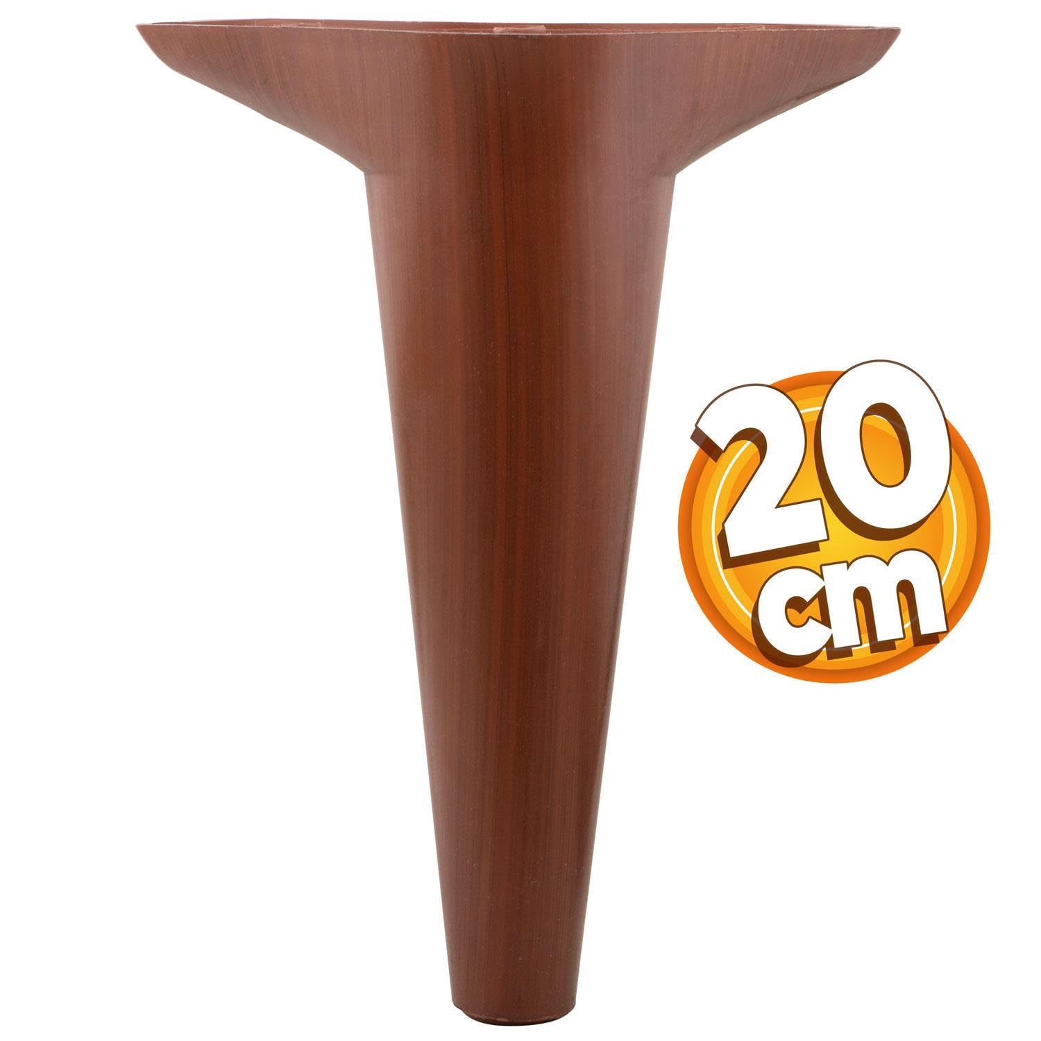 Badem10 Mobilya Kanepe Sehpa Puf Koltuk Ayağı Ahşap Desenli Baza Ayak 20 cm (4 ADET)