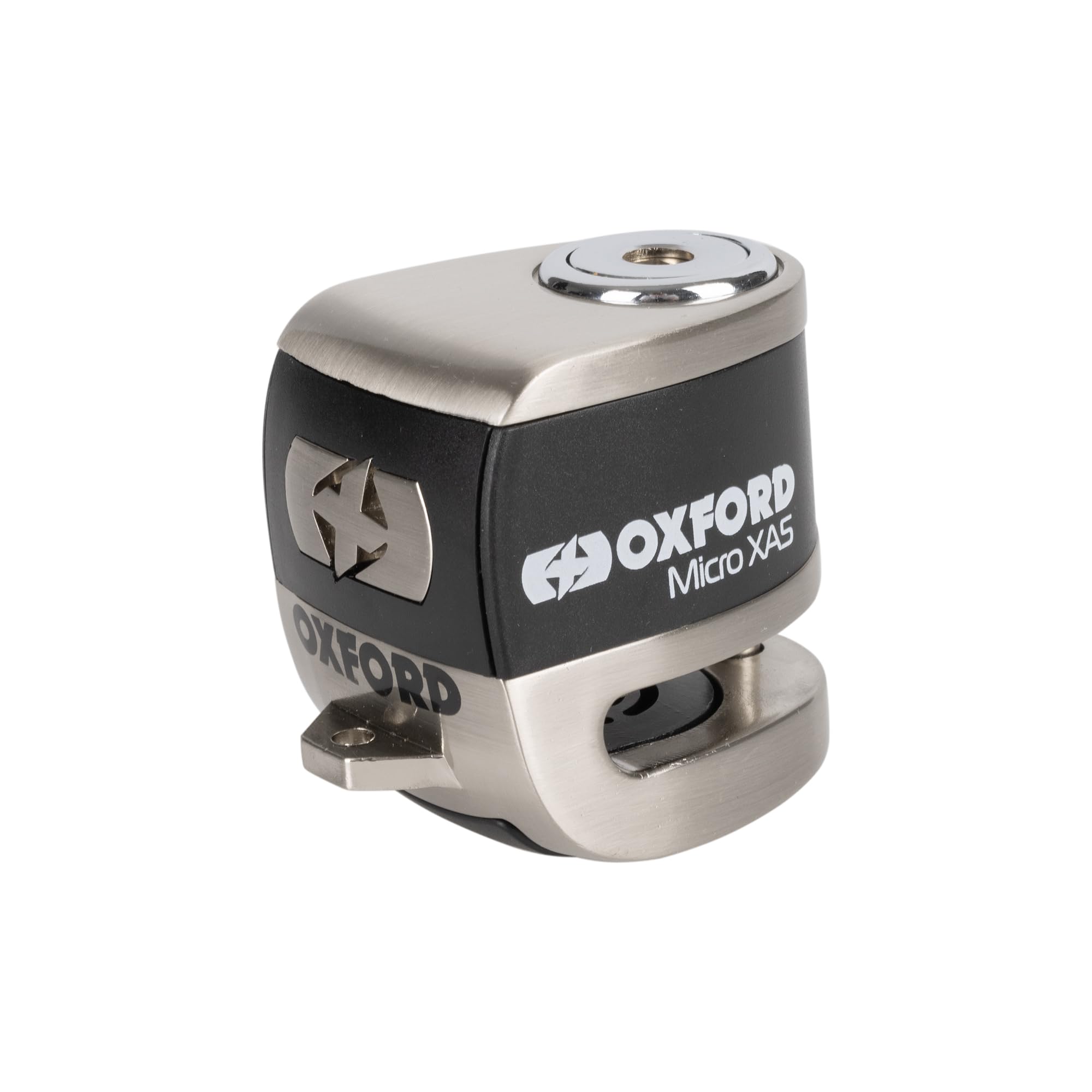 Oxford Micro XA5 LK903 - Lucchetto per freno a disco per moto e scooter, ricaricabile, 110 dB, cromato