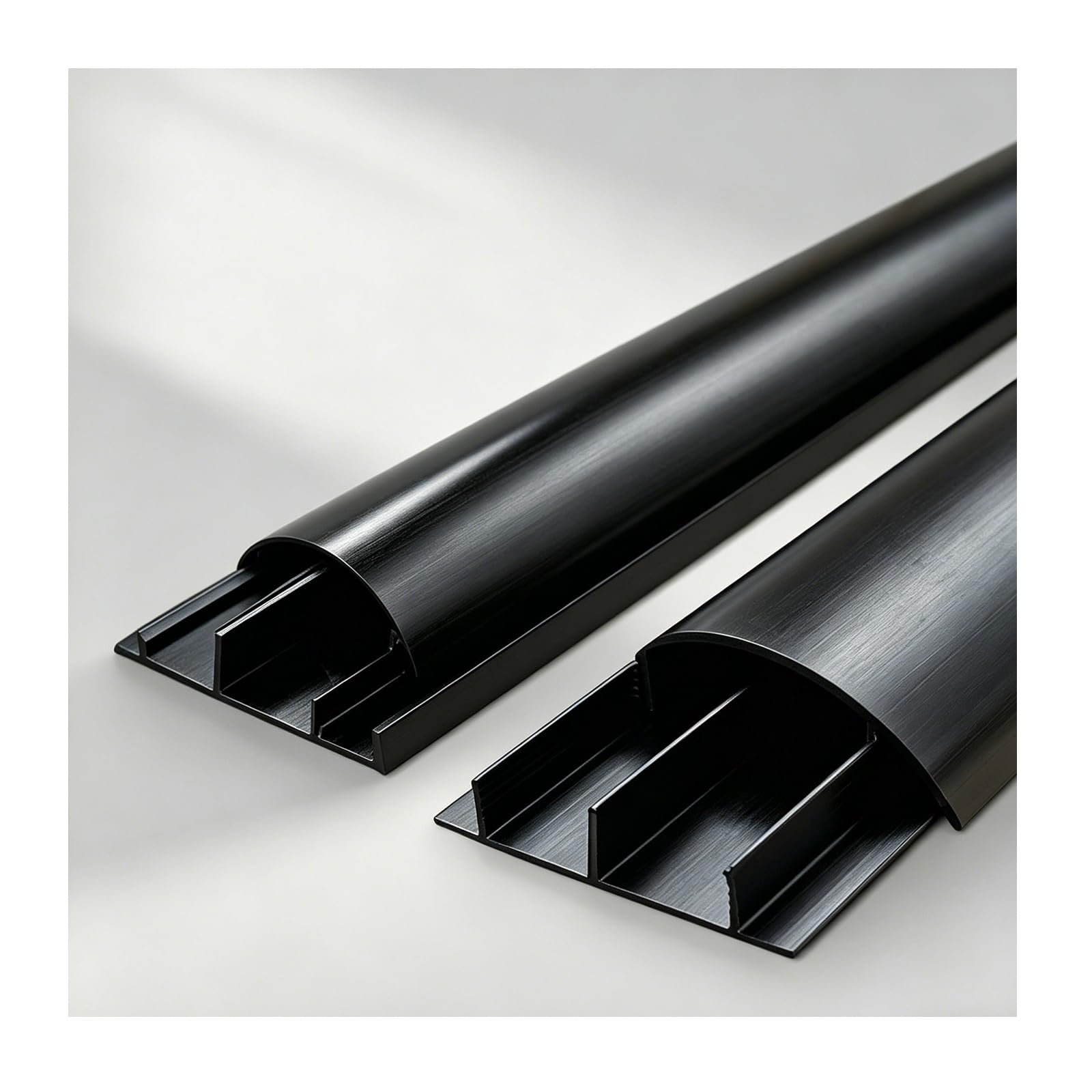Passe Cable Sol, Goulotte Passe Cable Sol, Conception Semi-Circulaire, Adapté pour Une Utilisation sur Les Bureaux, Les Plinthes, Les Sols et Plus Encore.(Black,No. 3-3m)