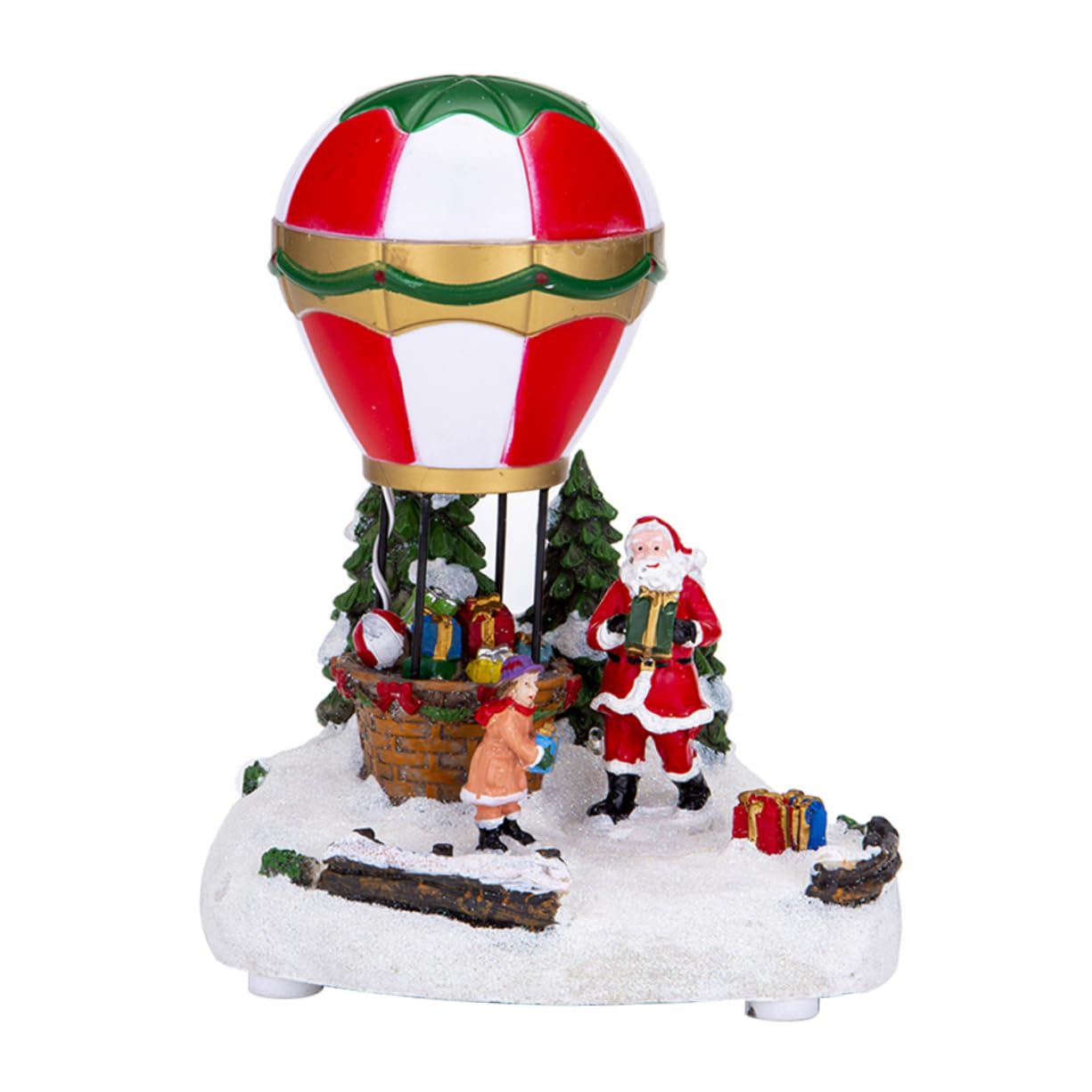 Montgolfière de Noël lumineuse : objet d'art de table et décoration d'exception