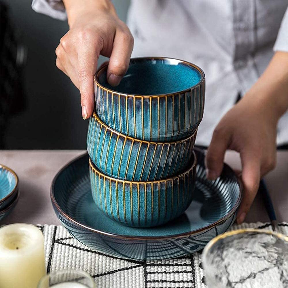 H3TF5J Luksusowe ceramiczne zastawy stołowe, 28-częściowy zestaw stołowych, stołowy, wypalany w wysokiej temperaturze Zdrowa porcelana, Family Gathering Restaurant zastawa stołowa, ręcznie malowane
