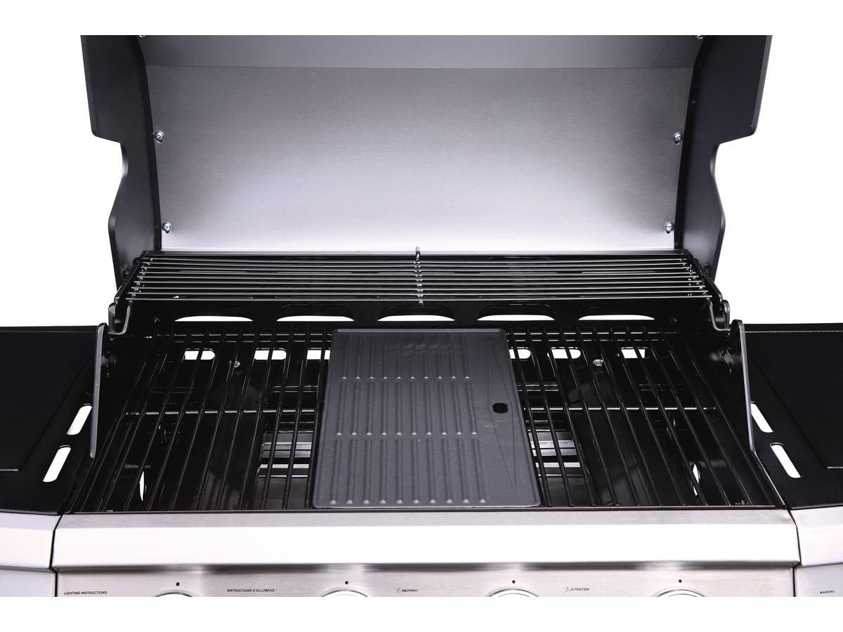 Barbacoa a gas Bingo 5-5 quemadores (1 lateral) - 15.2kW + Funda de protección - Negro