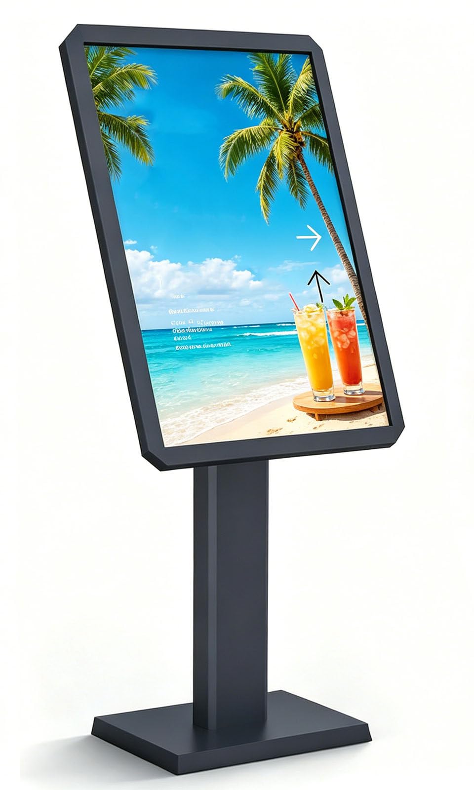 Soporte de suelo resistente para carteles, soporte ajustable horizontal/vertical para carteles, expositor publicitario para tiendas, expositores de pie para interiores y exteriores Black-60*80cm