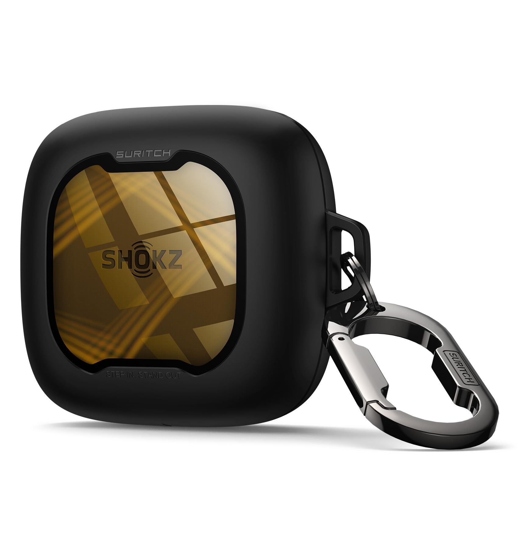 SURITCH for SHOKZ OpenFit Air Case Cover, Magnetic Locking Cases for SHOKZ OpenFit Air Open-Ear Headphones, Protective Bumper Cover with Carabiner for