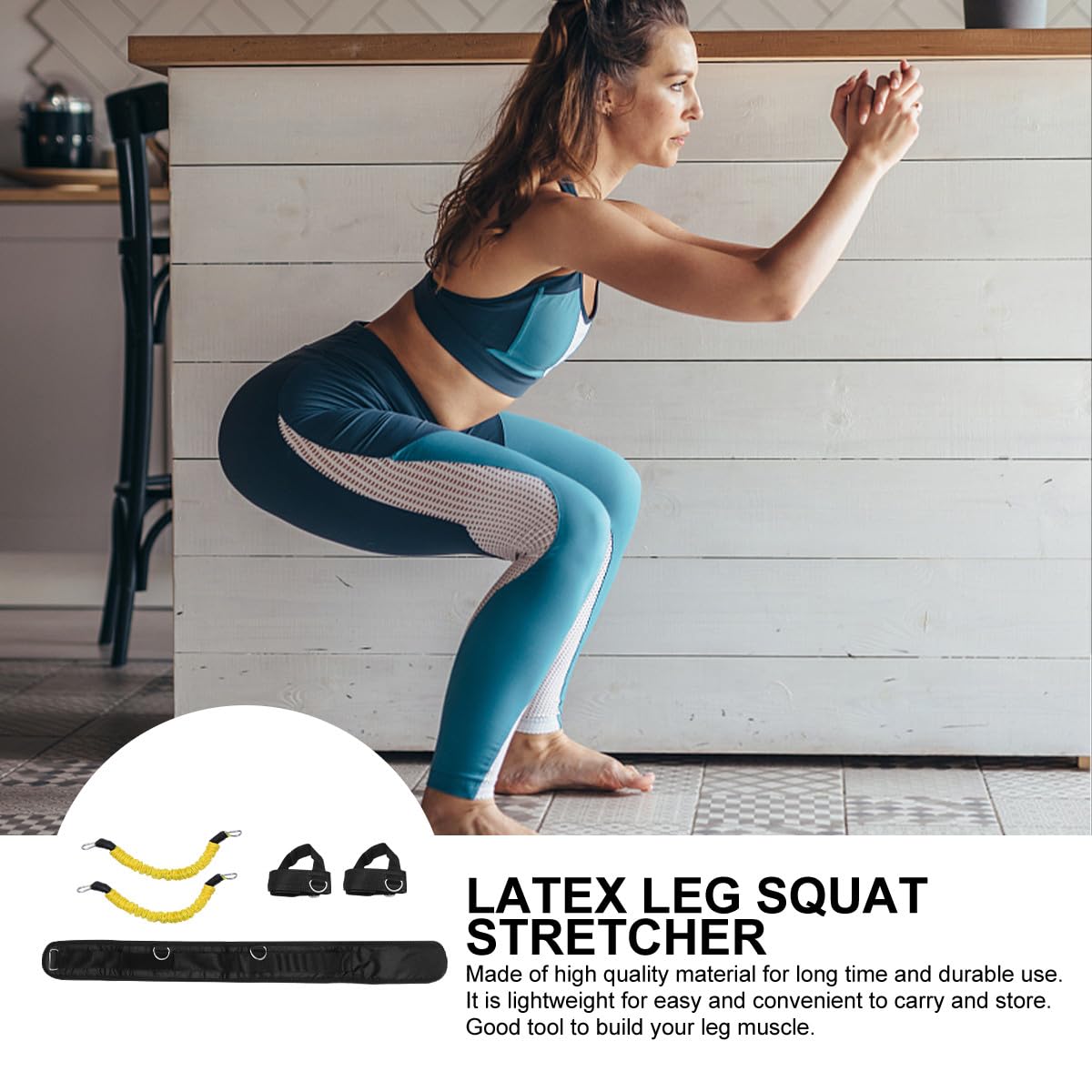 SUPVOX Corda da Trazione per Fitness 50 Lb Fascia Elastica Resistente in Lattice, Accessorio Palestra Portatile per Squat Profondi e Allenamento Gambe e Braccia, Attrezzatura Fitness per