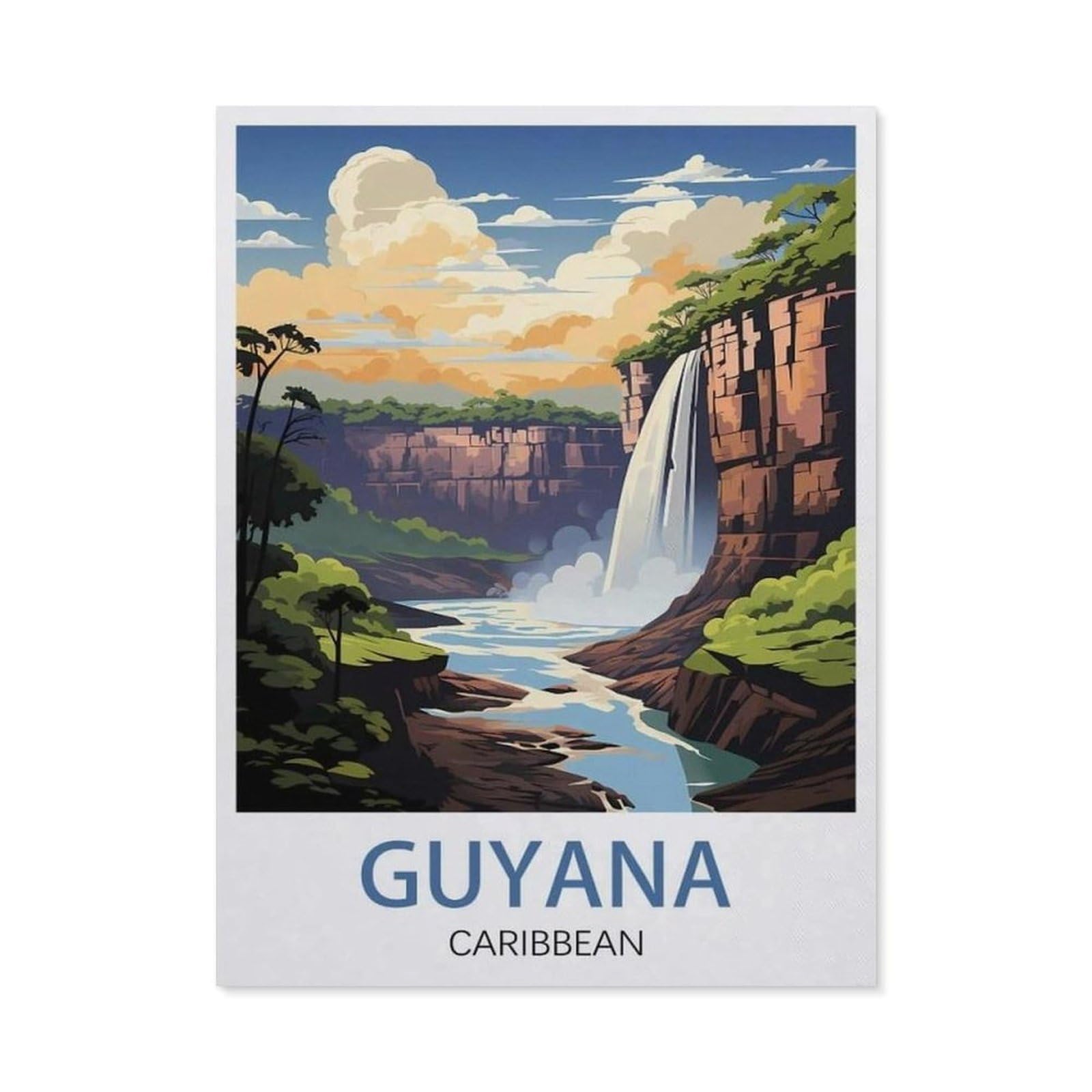 Funny Metal Tin Signs，Guyana Caribbean(15x30cm）