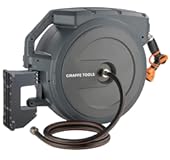Giraffe Tools AW405&sol;8MB Retractable Garden Hose Reel 5&sol;8" x 90 ft PRO Metal Bracket&comma; Heavy Duty&comma; Any Length Lock Hose Reel&comma; 90ft&comma; Dark Grey