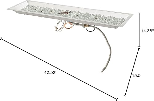 Miniatura 10 de The Outdoor GreatRoom Company Linear Crystal Fire Plus - Kit de quemador electrónico para fogata (CFP1242DSILP), 12 x 42 pulgadas, propano