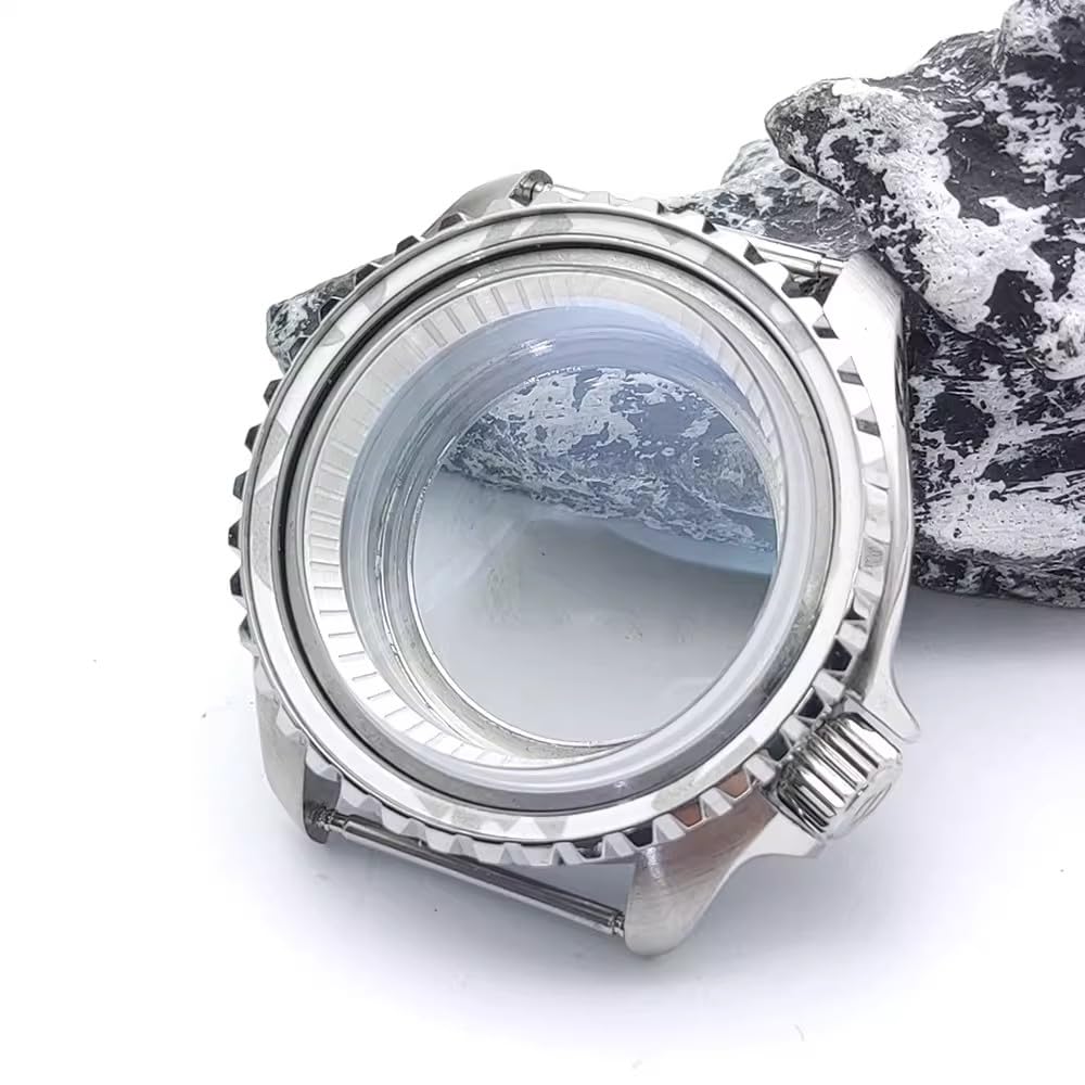42mm DIY Edelstahl Uhrengehäuse Kapitelring Kit, Passend für NH35 NH36 Werk, Transparenter Boden Ersatz Uhren Modifizierung Set für Seiko SKX007