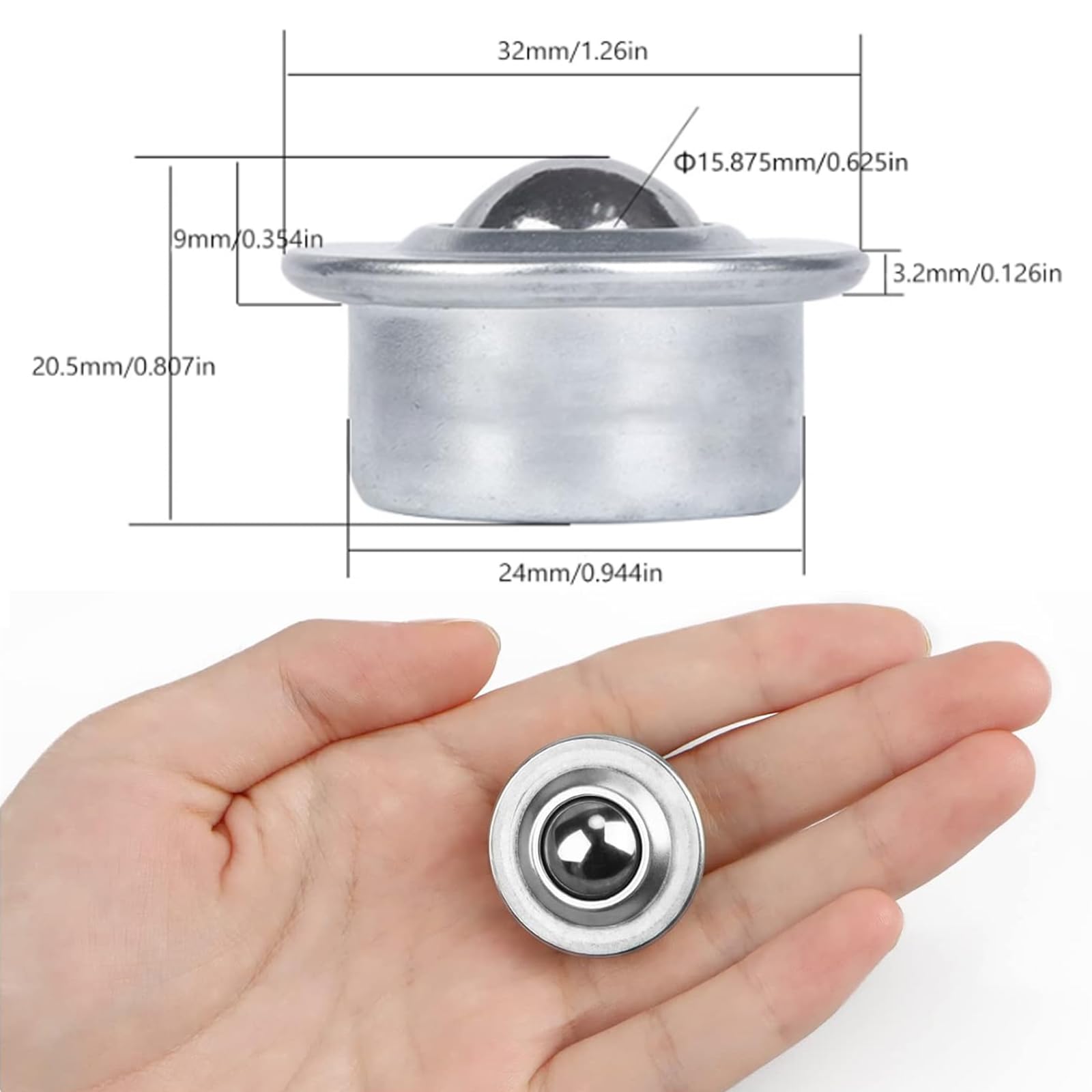 LEZED 10 Piezas Brida De Transferencia, Unidad De Transferencia De Bola Rodamientos, para Sistemas De Entrega y Alimentación, Sistemas De Procesamiento y Similares (Soporte De Carga De 15Kg)