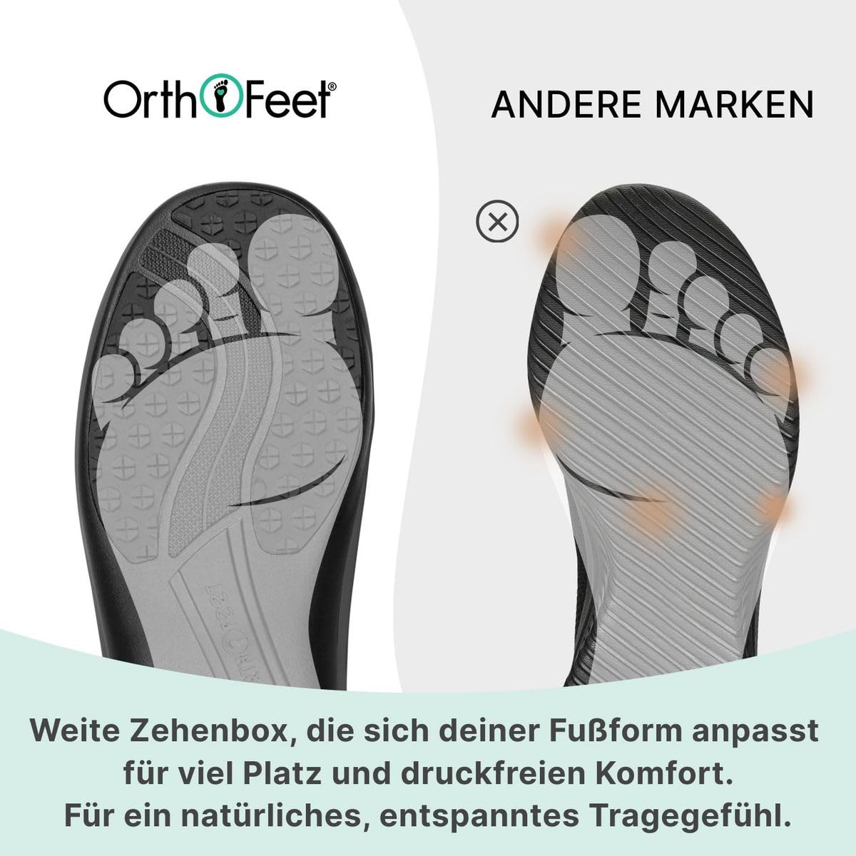 Orthofeet Damen Orthopädischer Kita Hands-Free Slip-in Sneaker