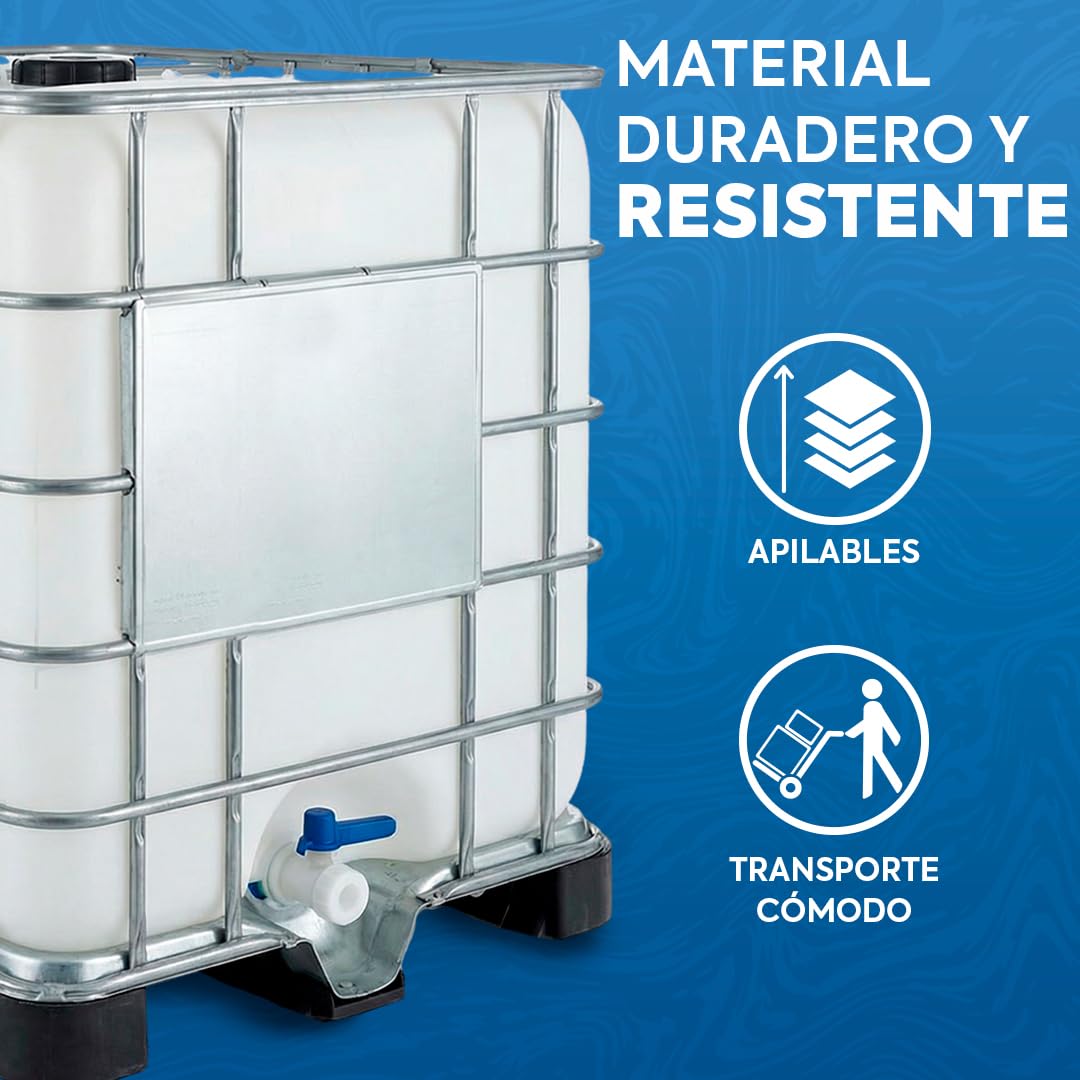 Contenedor depósito de 1000 litros IBC-GRG con palet de plástico