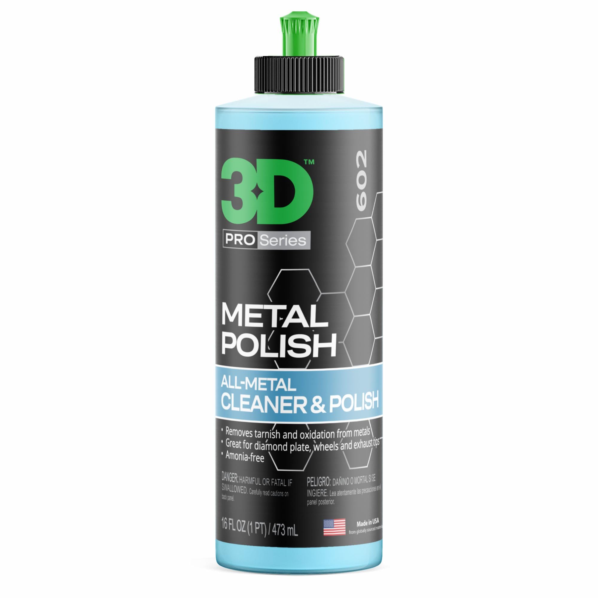 3D Metal Polish - Heavy Duty All-Purpose Metal Polish & Aluminum Restorer 16 oz