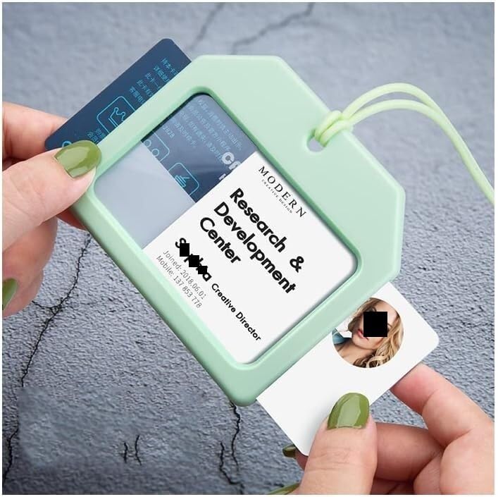 Ausweishalter, Kartenhalter mit Umhängeband, Ausweishüllen, Arbeit, Business-Ausweis, Kreditkartenhalter, Silikonseil, Mitarbeiter-Display, Etiketten, Organizer, tragbar, Ausweishüllen, einfach (Farbe