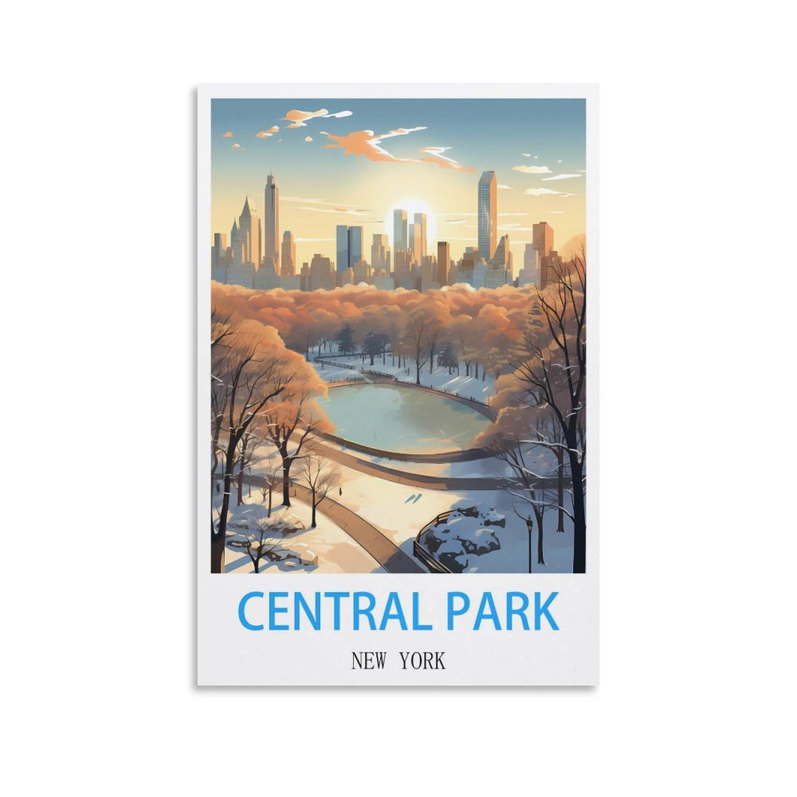 Vintage Metal Tin Sign for Cafe Central Park New York Vintage Signs Home Kitchen Rustic Travel Metal Signs Wall Art Decor 20x30cm