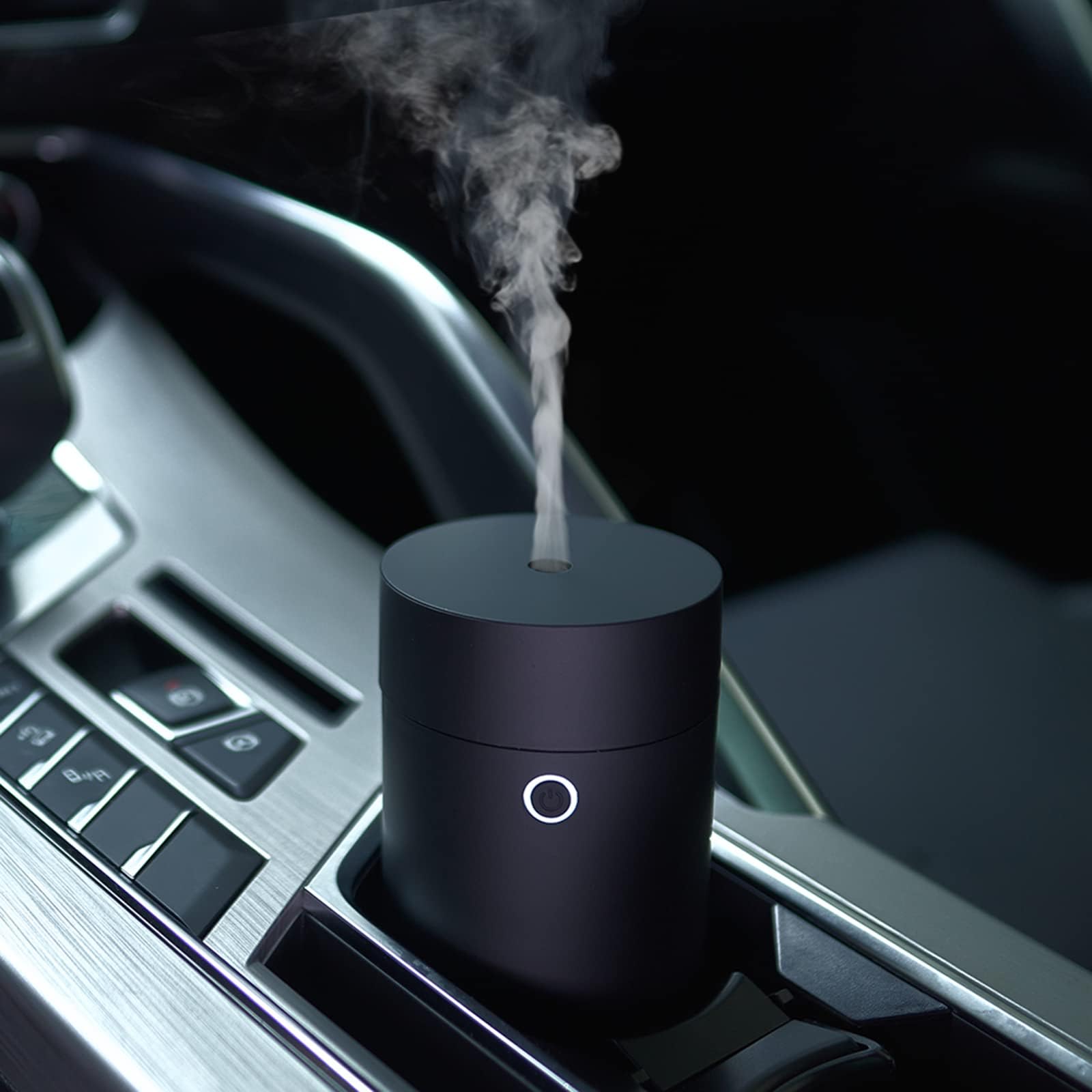 Oossuiezl Car Diffuser Humidifier Esstential Oil Diffuser for Car USB Cool Mist Mini Portable for Car Home Office Bedroom(Plain Black)